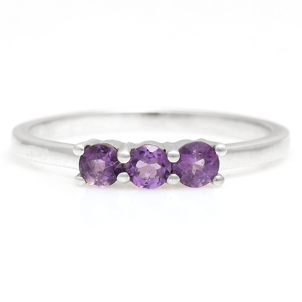 Silberring mit brasilianischem Amethyst 6 