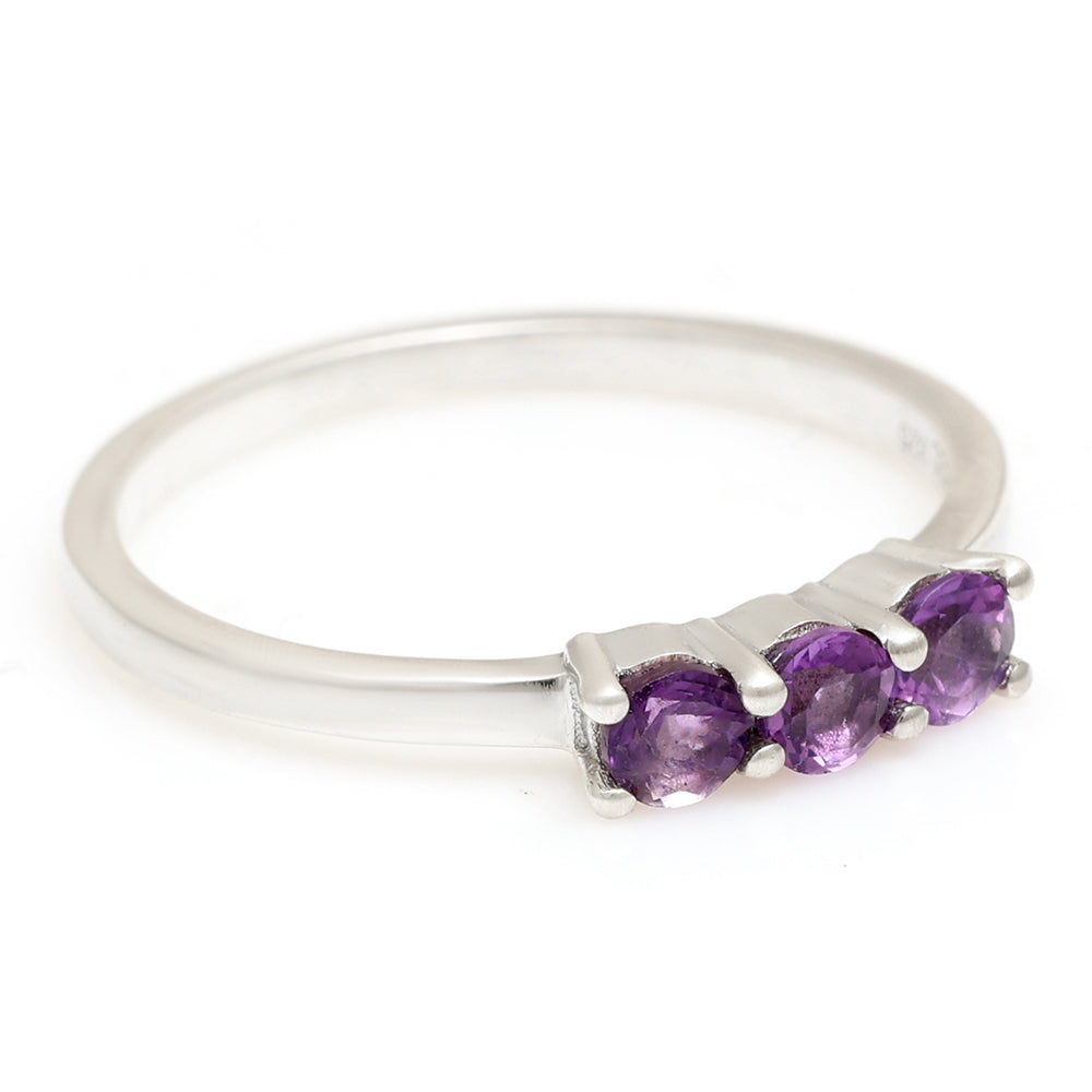 Silberring mit brasilianischem Amethyst