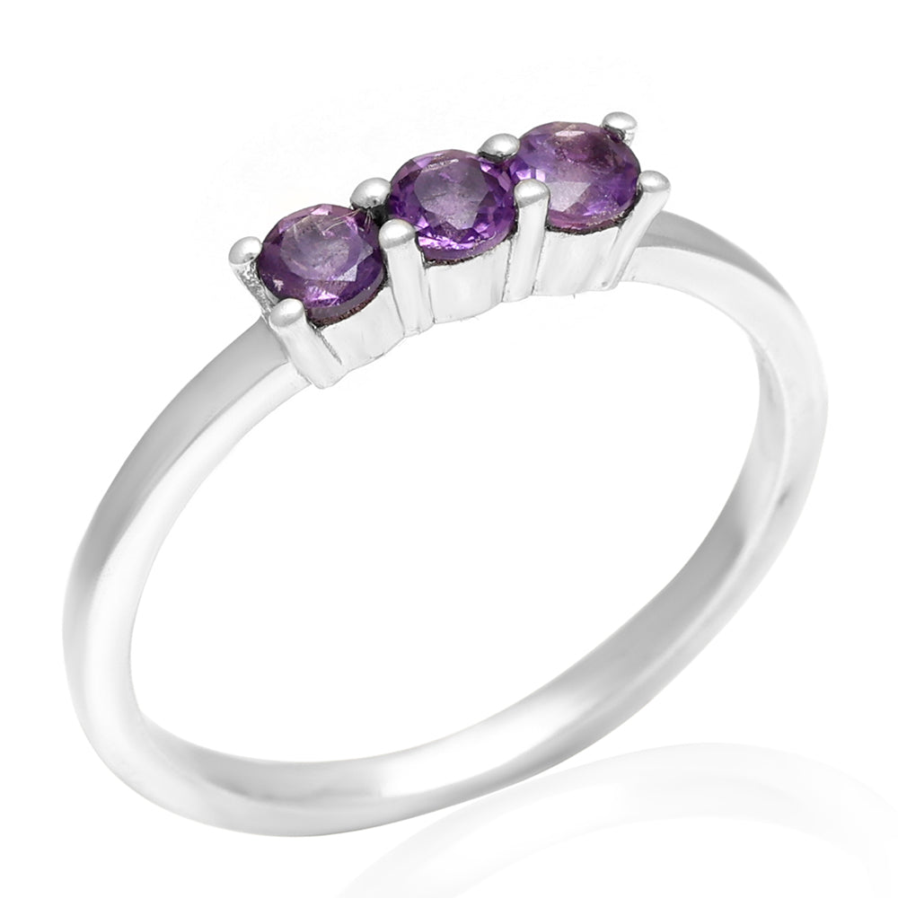 Silberring mit brasilianischem Amethyst 8 