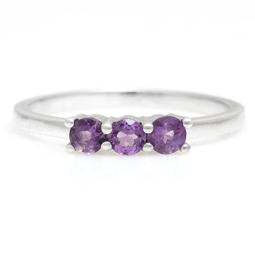 Silberring mit brasilianischem Amethyst 1 