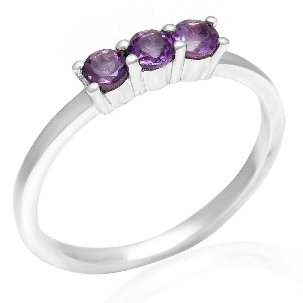 Silberring mit brasilianischem Amethyst 3 