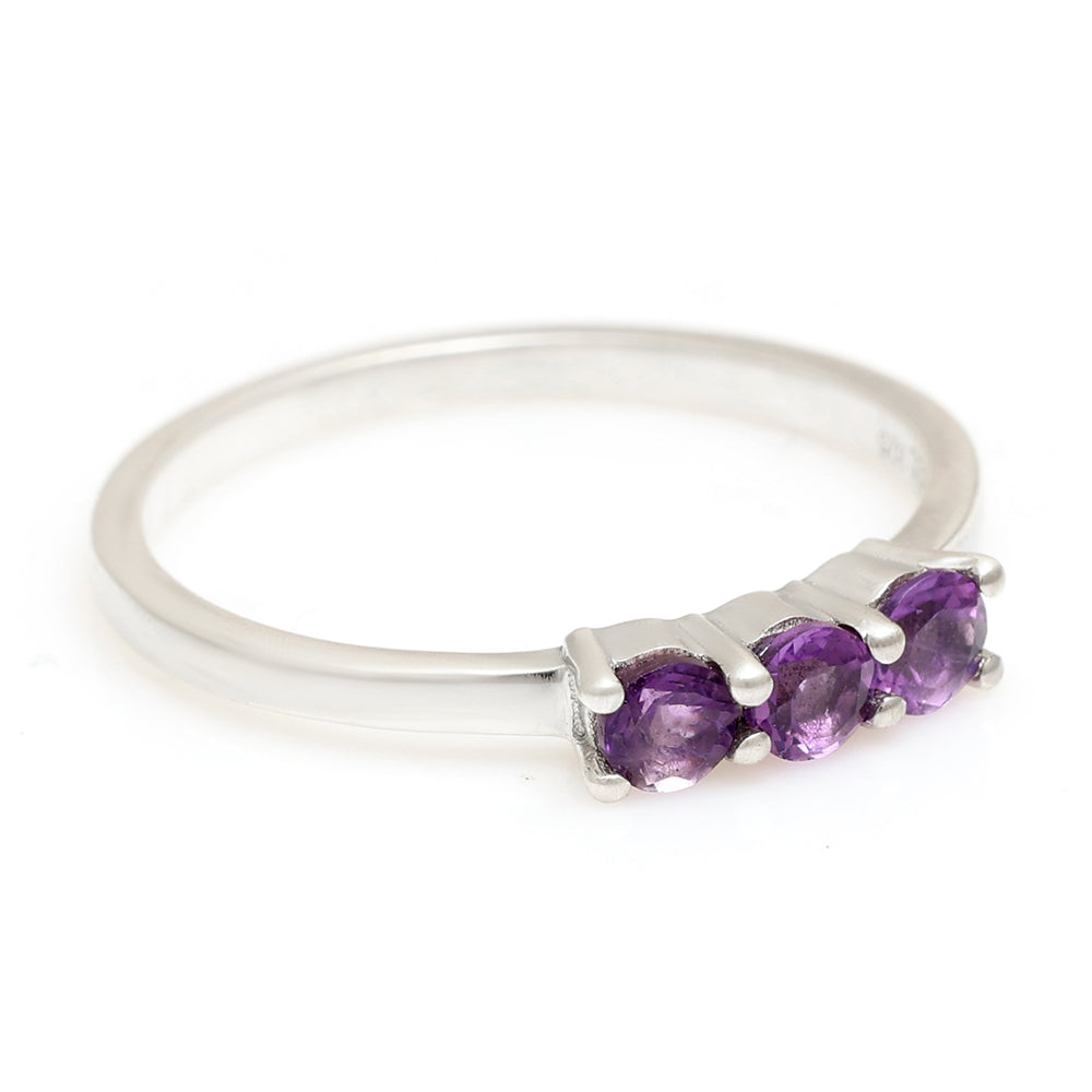 Silberring mit brasilianischem Amethyst 5 