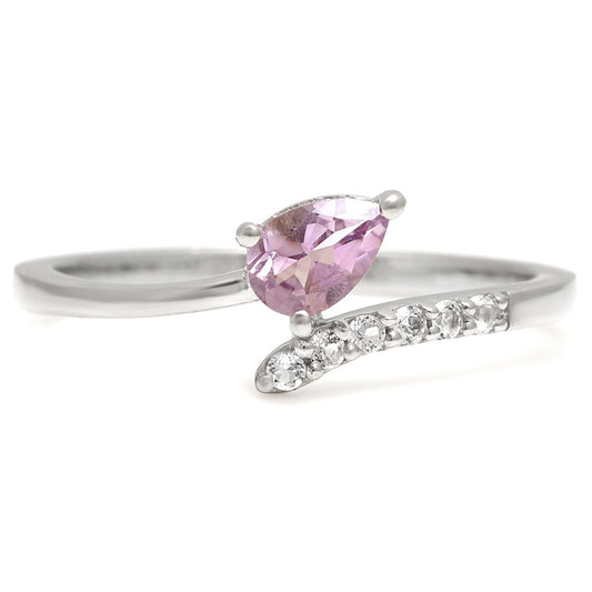 Silberring mit brasilianischem Amethyst und weißem Topas