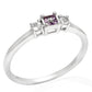 Silberring mit brasilianischem Amethyst und weißem Topas