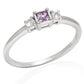Silberring mit brasilianischem Amethyst und weißem Topas