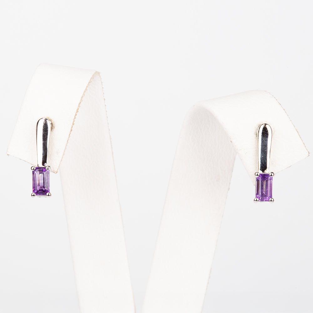 Silberohrringe mit brasilianischem Amethyst 1 