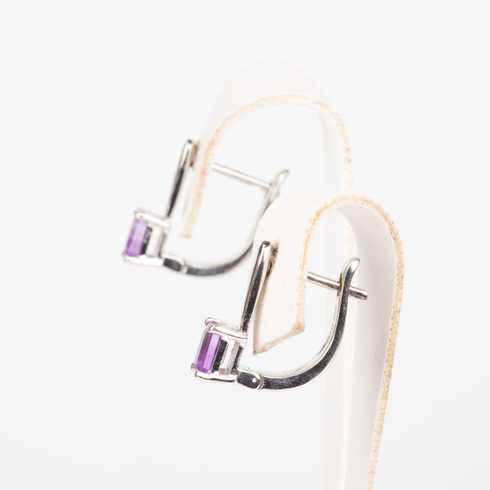 Silberohrringe mit brasilianischem Amethyst 2 