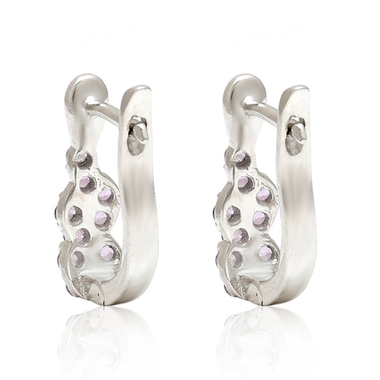 Silberohrringe mit brasilianischem Amethyst
