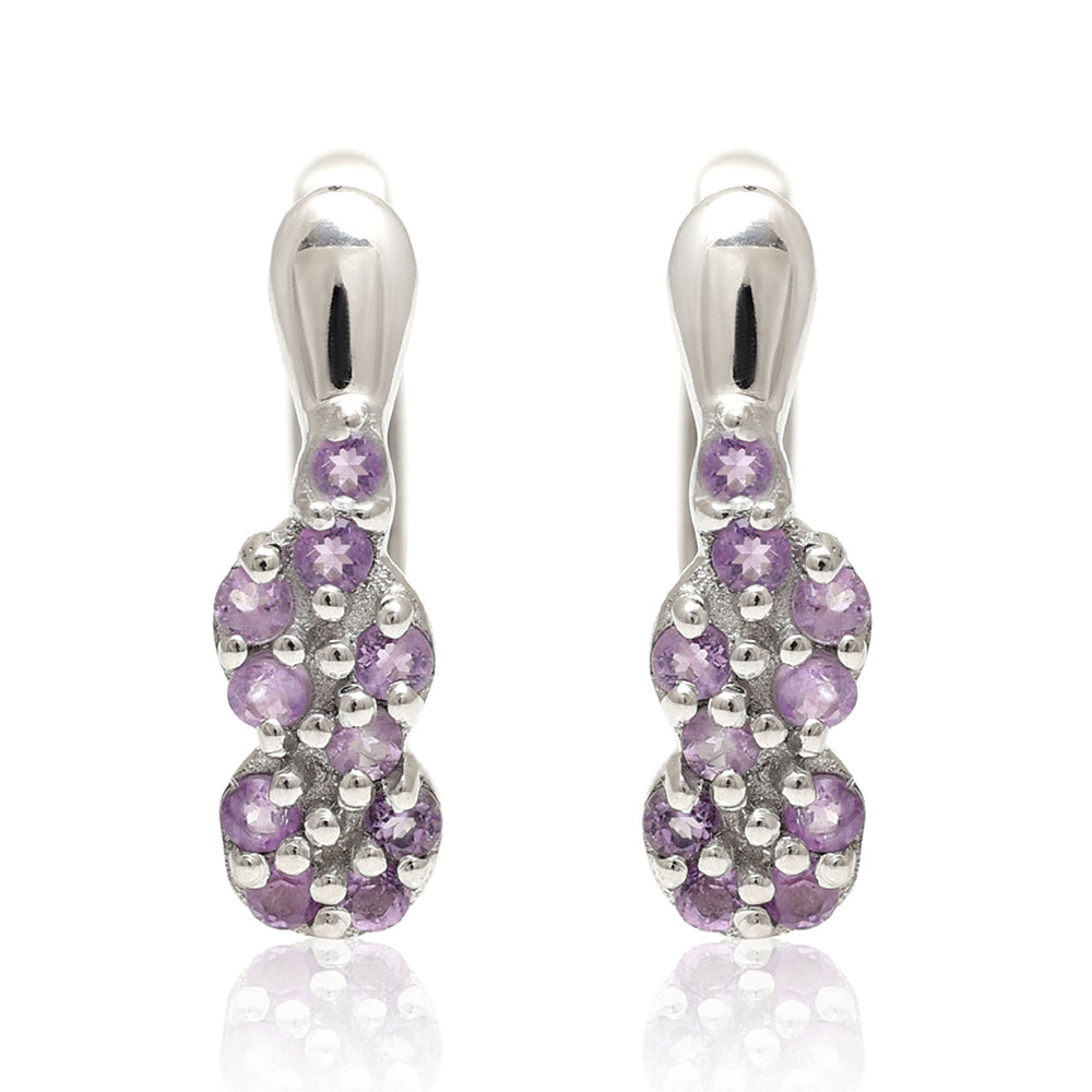 Silberohrringe mit brasilianischem Amethyst 3 