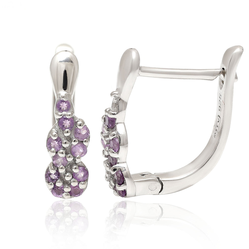Silberohrringe mit brasilianischem Amethyst 4 