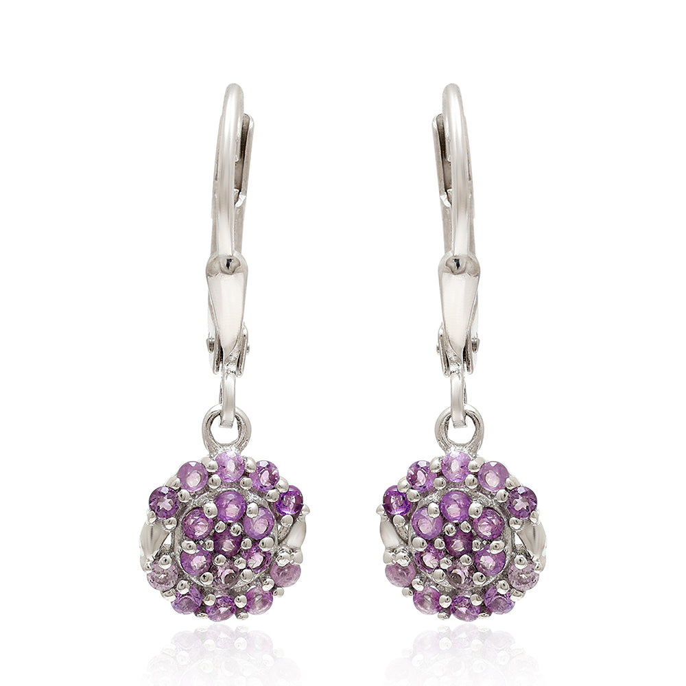 Silberohrringe mit brasilianischem Amethyst