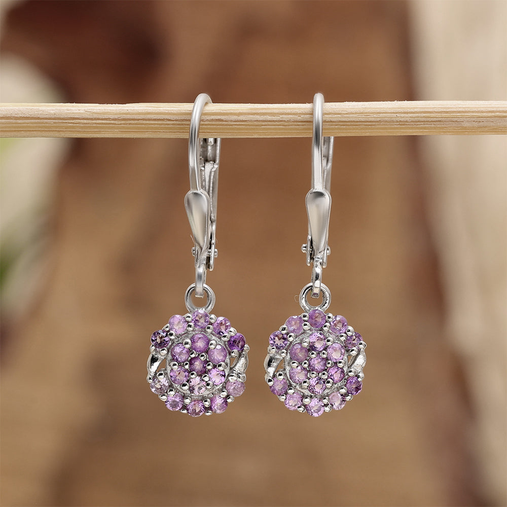 Silberohrringe mit brasilianischem Amethyst 1 