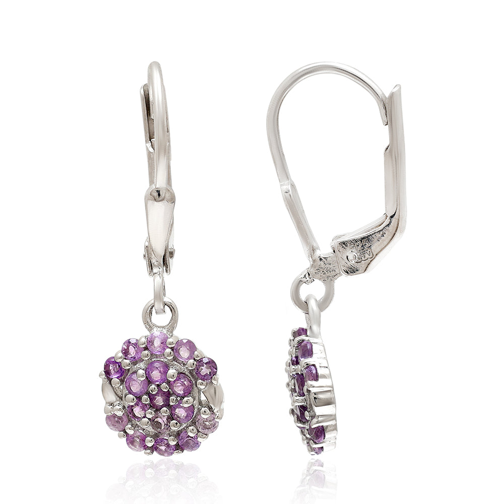 Silberohrringe mit brasilianischem Amethyst 5 