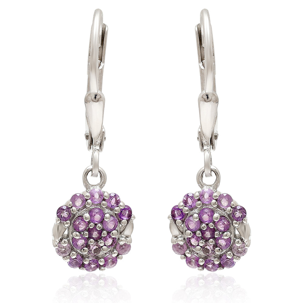 Silberohrringe mit brasilianischem Amethyst 2 