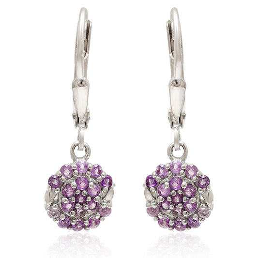Silberohrringe mit brasilianischem Amethyst