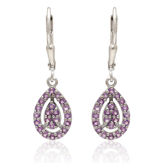 Silberohrringe mit brasilianischem Amethyst