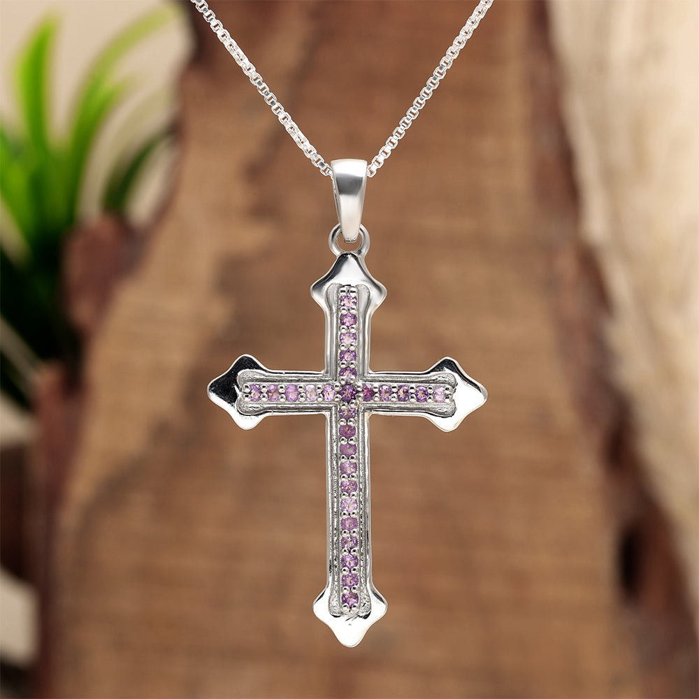 Silberanhänger mit brasilianischem Amethyst 1 