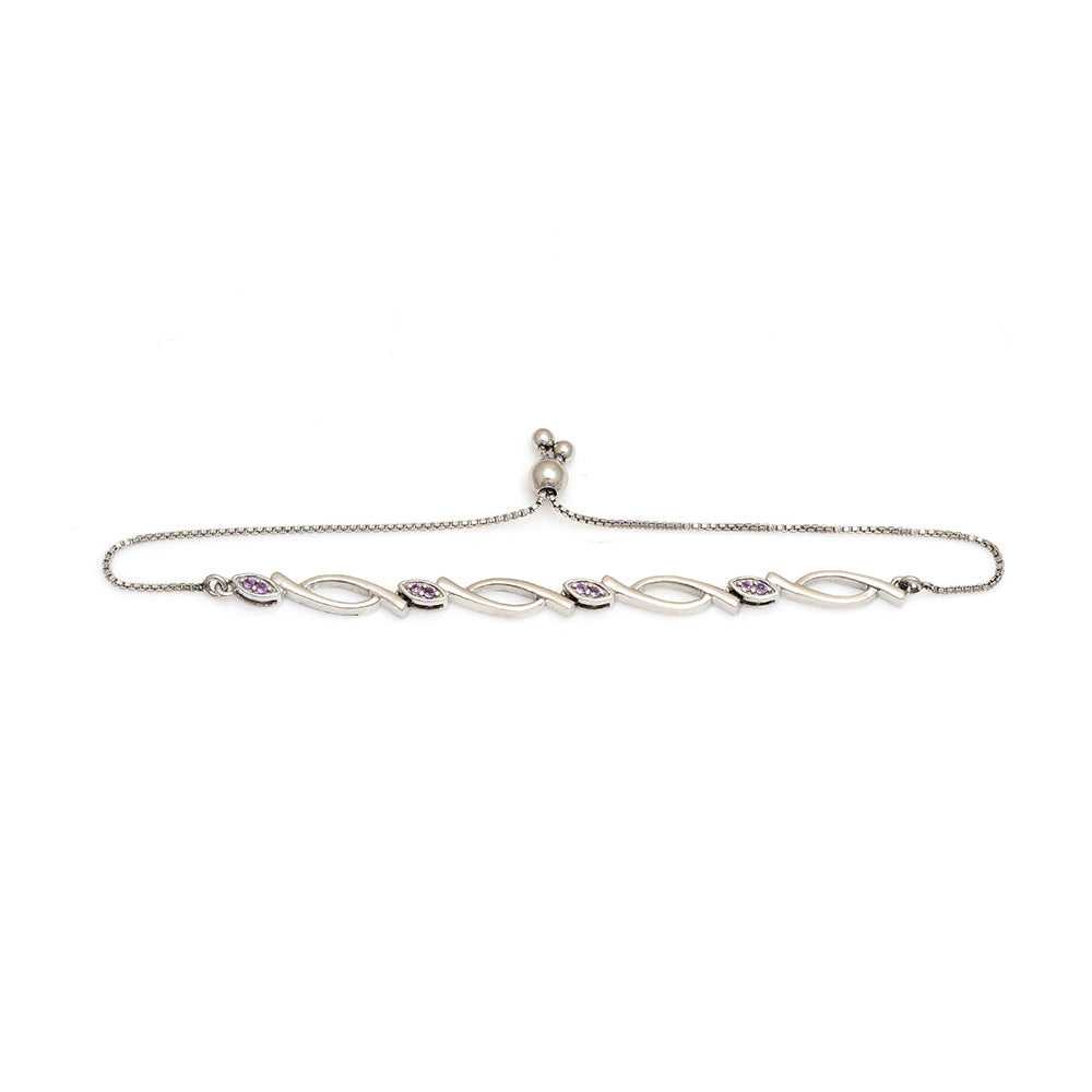Silberarmband mit brasilianischem Amethyst 2 