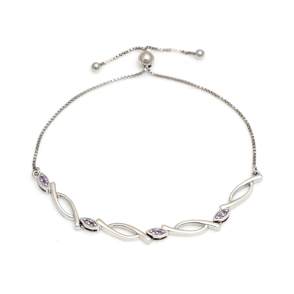 Silberarmband mit brasilianischem Amethyst