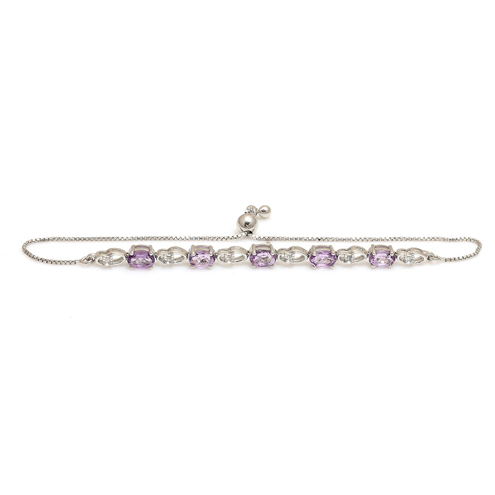 Silberarmband mit weißem Topas und brasilianischem Amethyst 2 