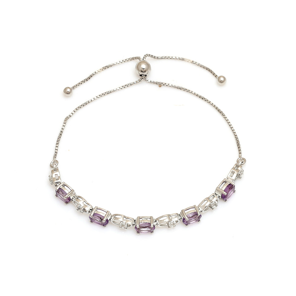 Silberarmband mit weißem Topas und brasilianischem Amethyst 3 