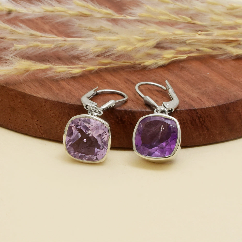 Silberohrringe mit brasilianischem Amethyst 3 