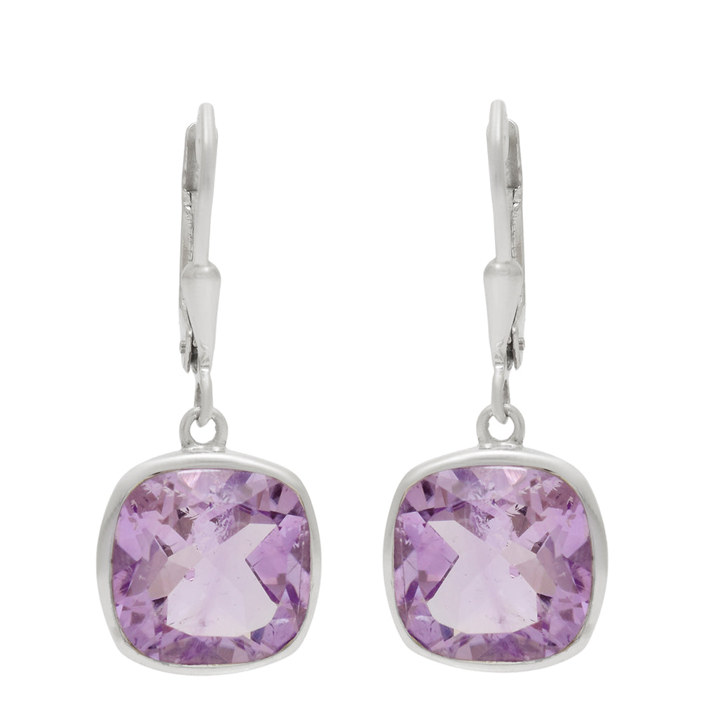 Silberohrringe mit brasilianischem Amethyst 1 