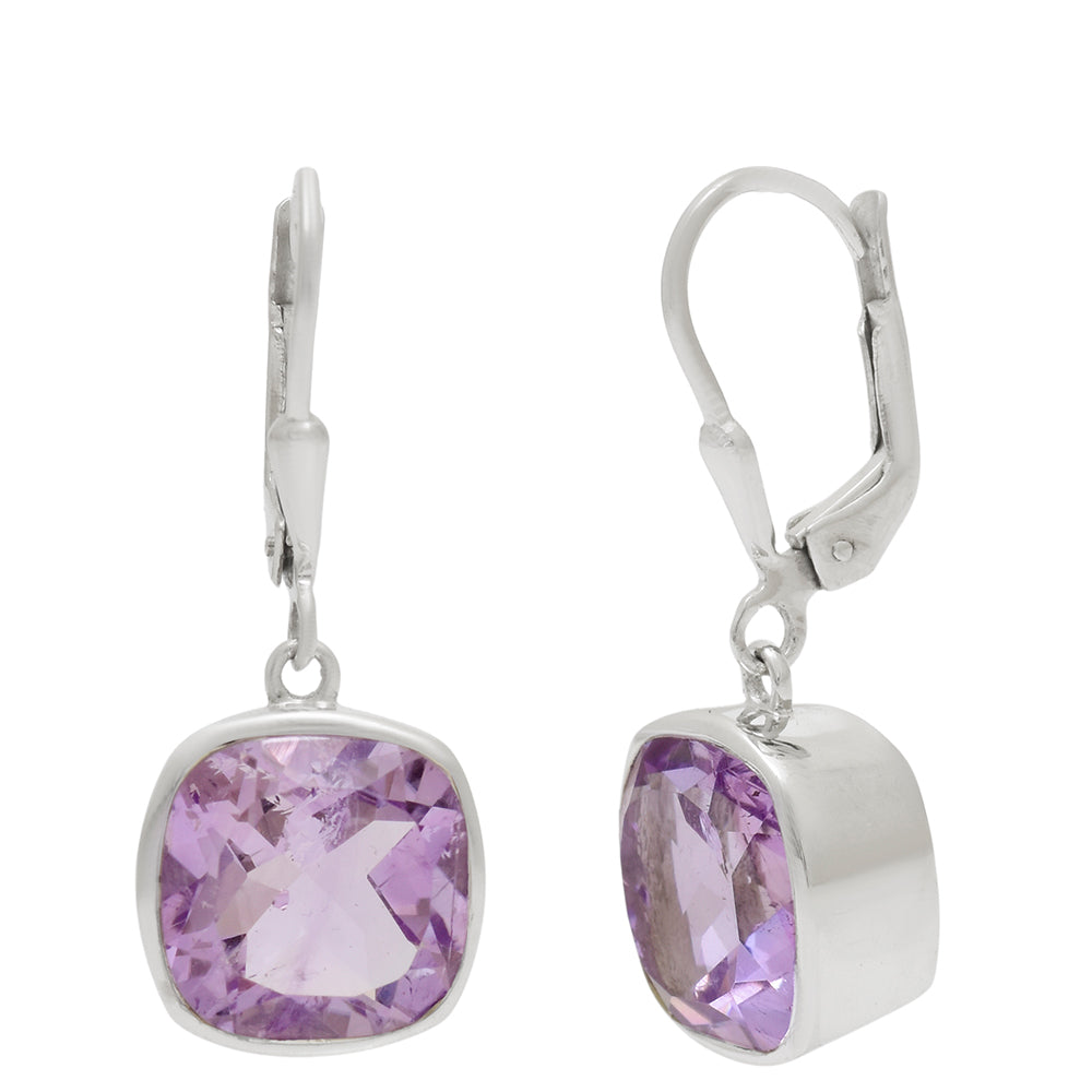 Silberohrringe mit brasilianischem Amethyst 4 