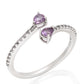 Silberring mit brasilianischem Amethyst und weißem Topas
