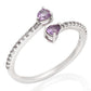 Silberring mit brasilianischem Amethyst und weißem Topas