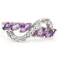 Silberring mit brasilianischem Amethyst und weißem Topas