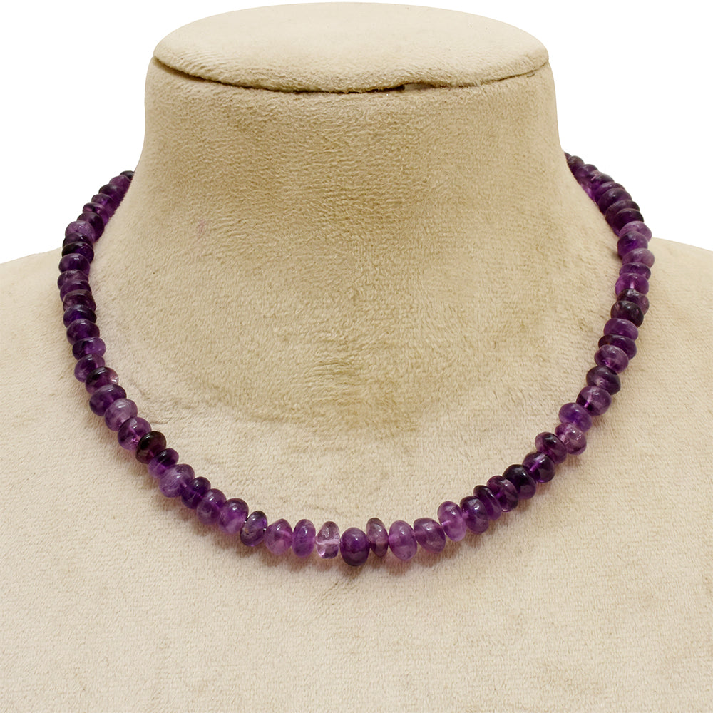 Silberhalskette mit brasilianischem Amethyst