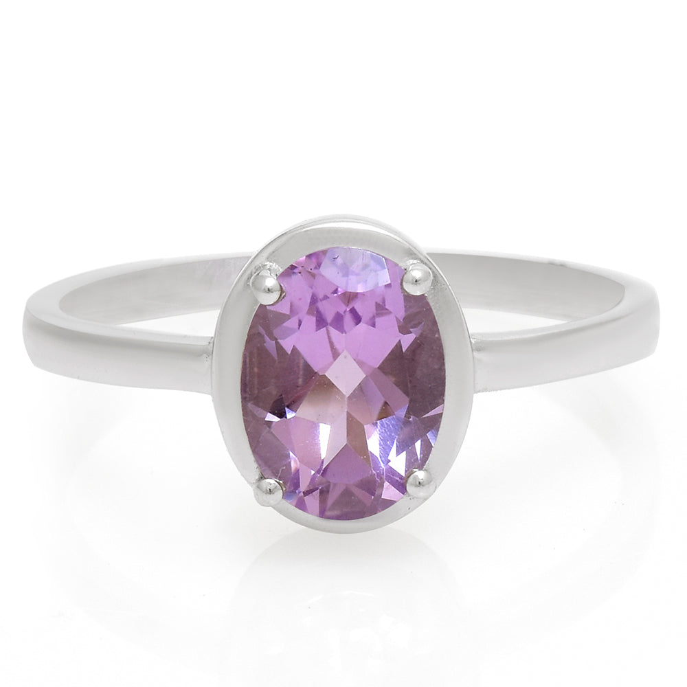 Silberring mit brasilianischem Amethyst 1 