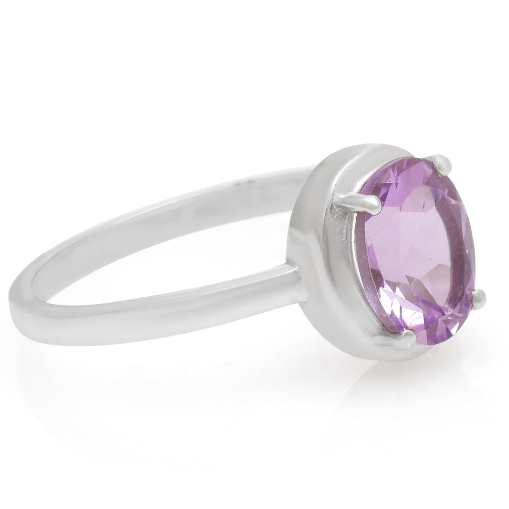 Silberring mit brasilianischem Amethyst 2 