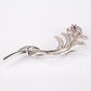 Silberbrosche mit brasilianischem Amethyst und weißem Topas