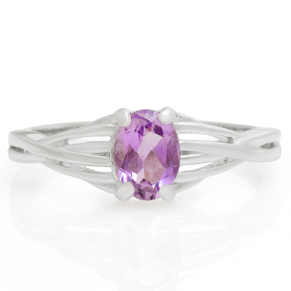 Silberring mit brasilianischem Amethyst 1 