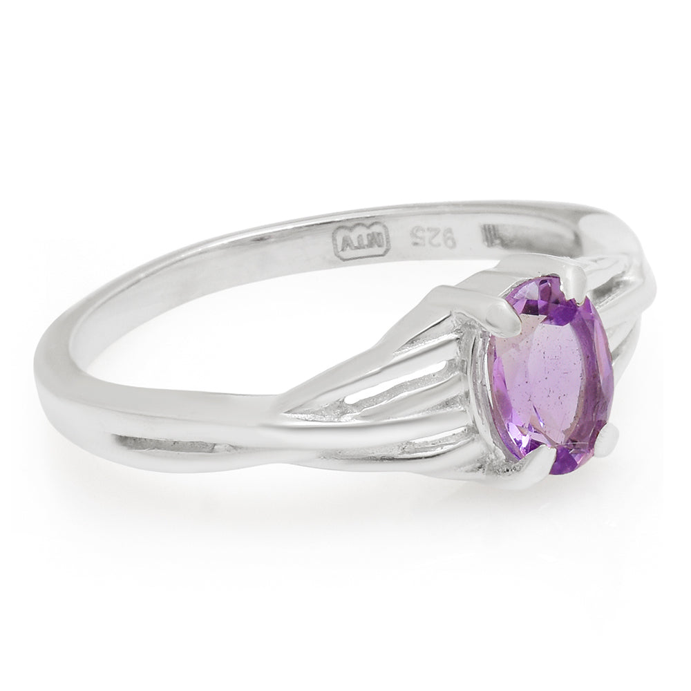 Silberring mit brasilianischem Amethyst 2 