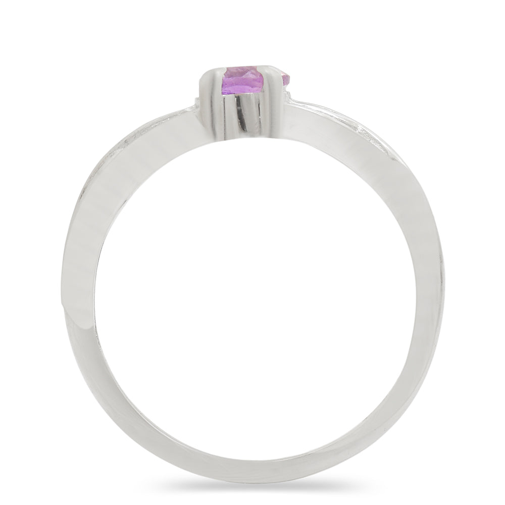 Silberring mit brasilianischem Amethyst