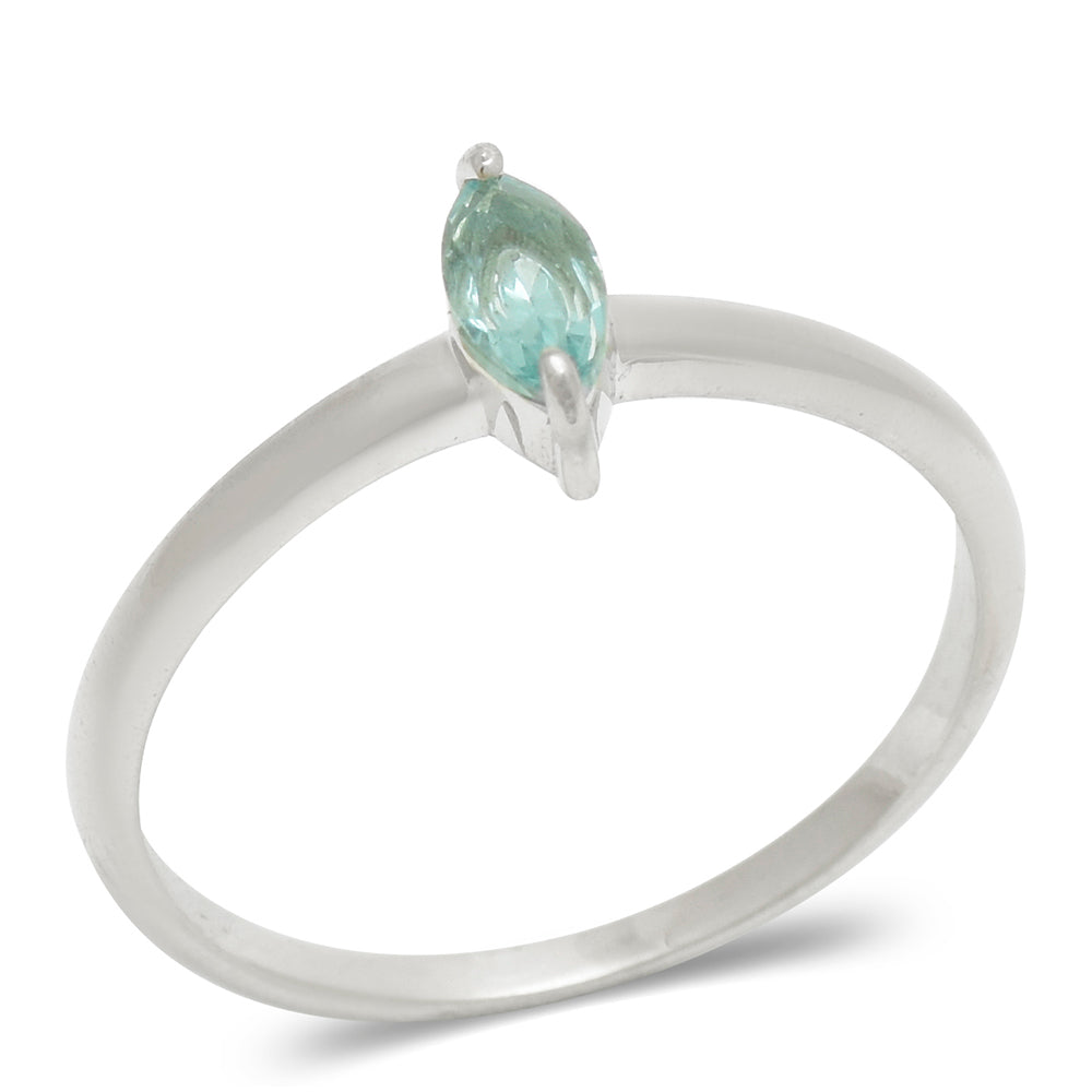 Silberring mit madagassischem blauem Apatit