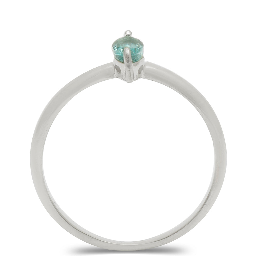 Silberring mit madagassischem blauem Apatit