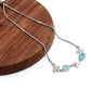 Silberarmband mit madagassischem blauem Apatit und weißem Topas