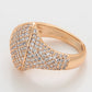 Ring aus goldplattierterr Legierung mit weißem Emporia® Kristall