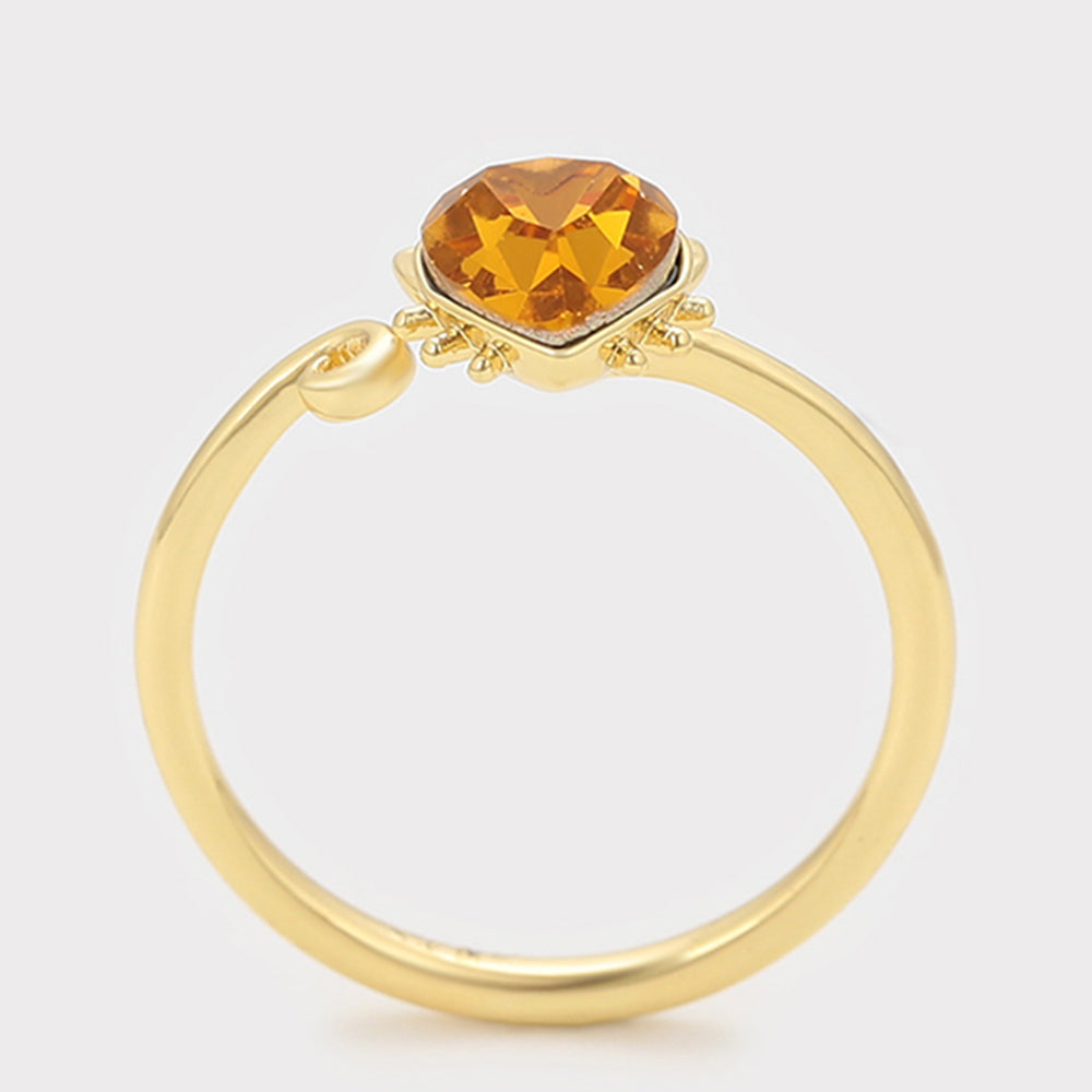 Ring aus goldplattierterr Legierung mit gelbem Emporia®-Kristall 3 