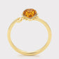 Ring aus goldplattierterr Legierung mit gelbem Emporia®-Kristall