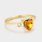 Ring aus goldplattierterr Legierung mit gelbem Emporia®-Kristall