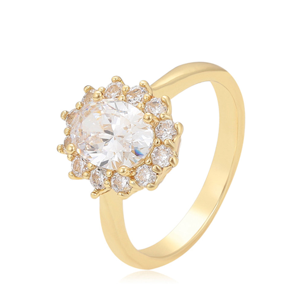 Ring aus goldplattierterr Legierung mit weißem Emporia® Kristall 1 