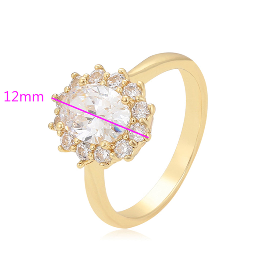 Ring aus goldplattierterr Legierung mit weißem Emporia® Kristall 2 
