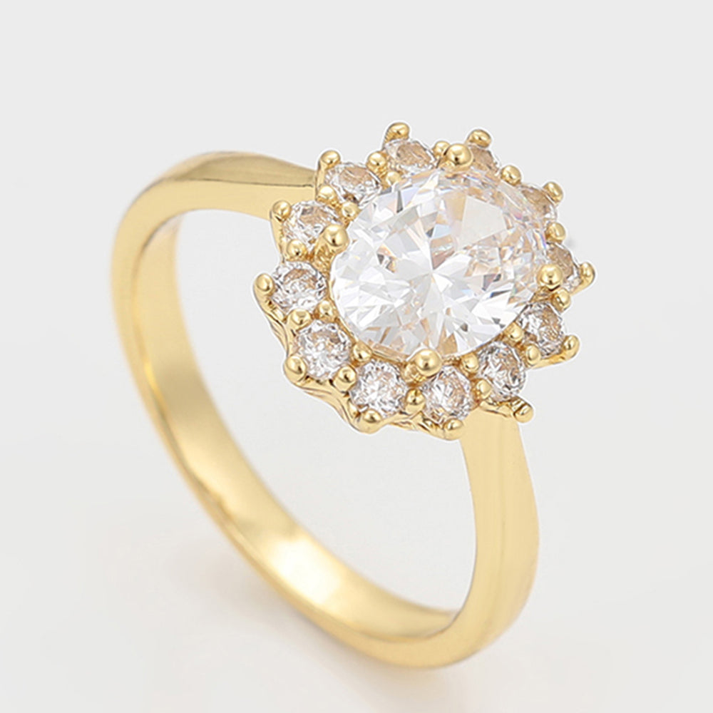 Ring aus goldplattierterr Legierung mit weißem Emporia® Kristall 3 