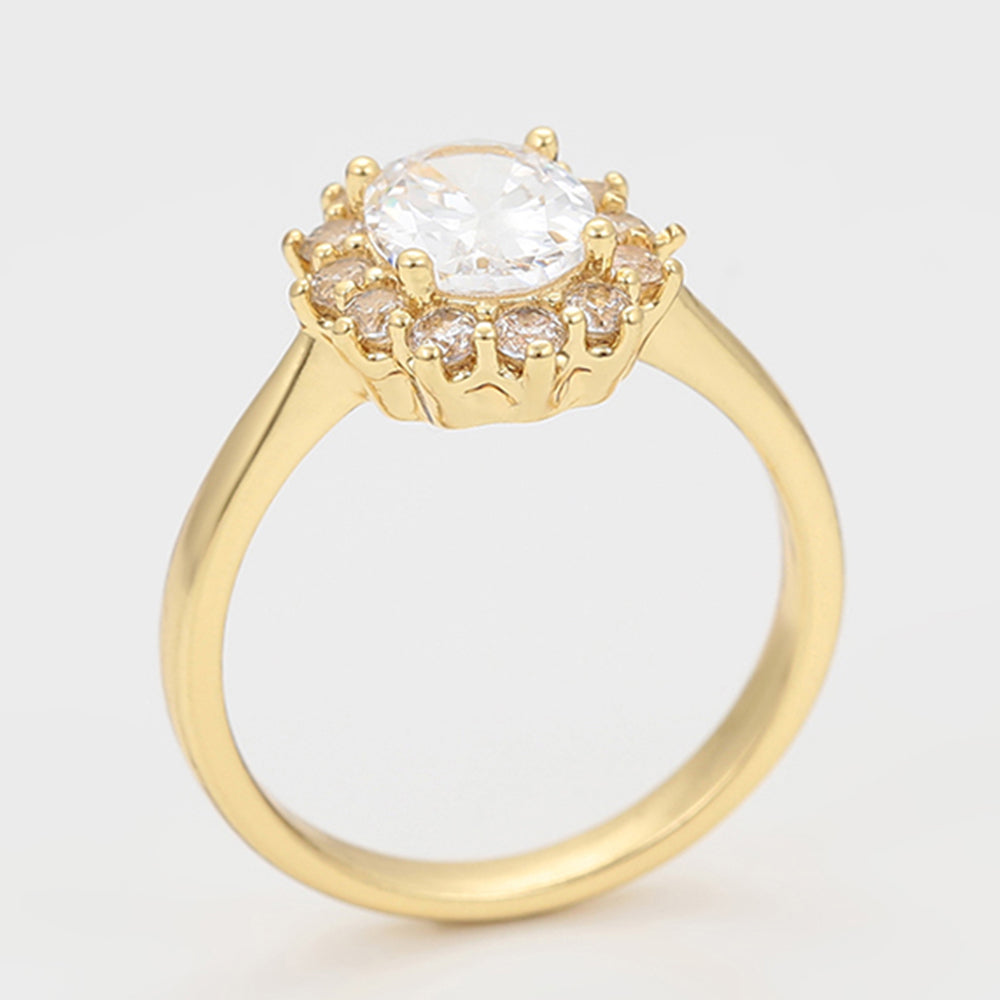 Ring aus goldplattierterr Legierung mit weißem Emporia® Kristall 4 