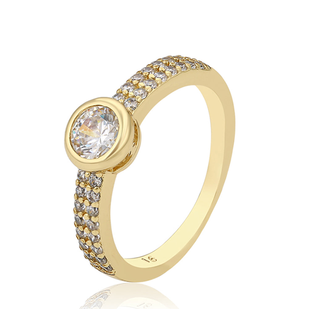 Ring aus goldplattierterr Legierung mit weißem Emporia® Kristall 1 